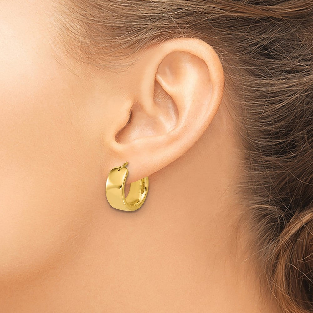 Polished 7.7mm Round Hoop Earrings