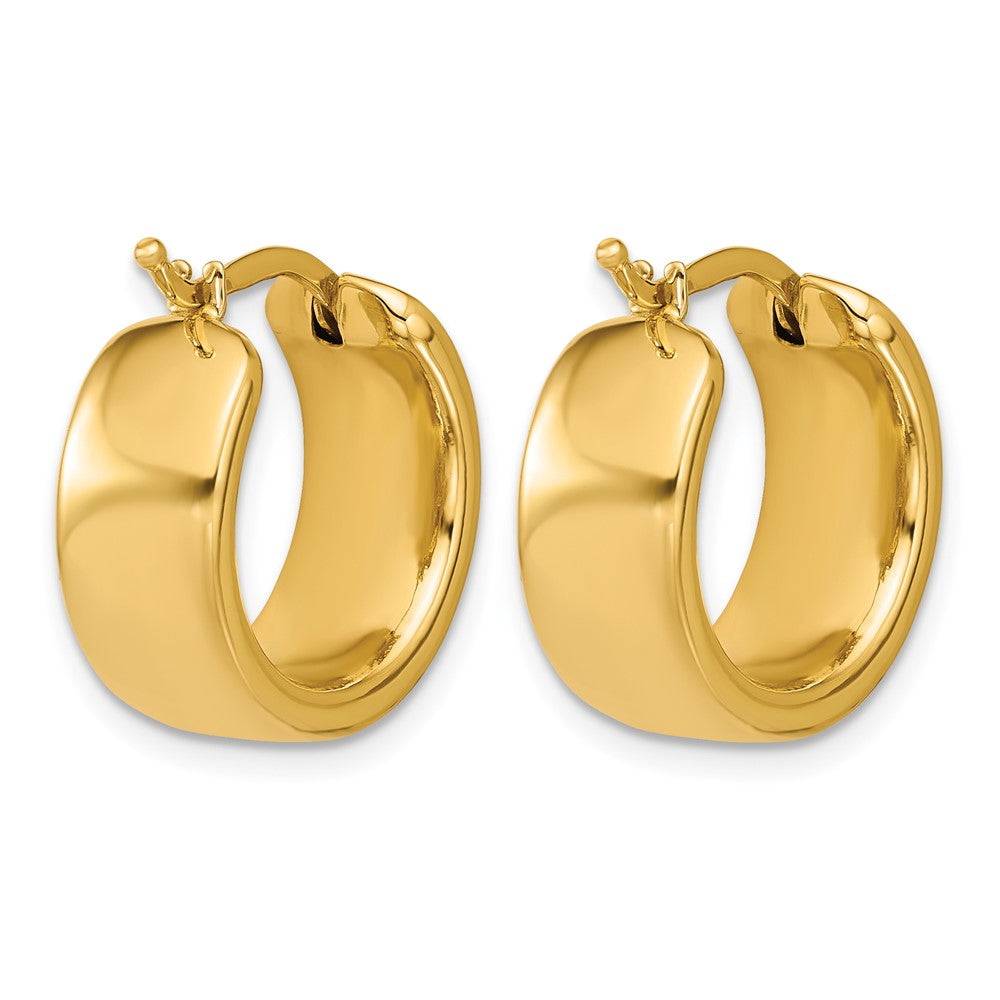 Polished 7.7mm Round Hoop Earrings