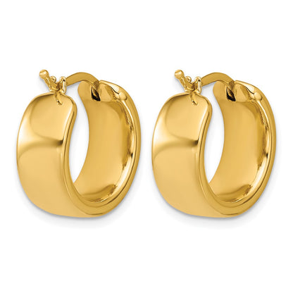 Polished 7.7mm Round Hoop Earrings