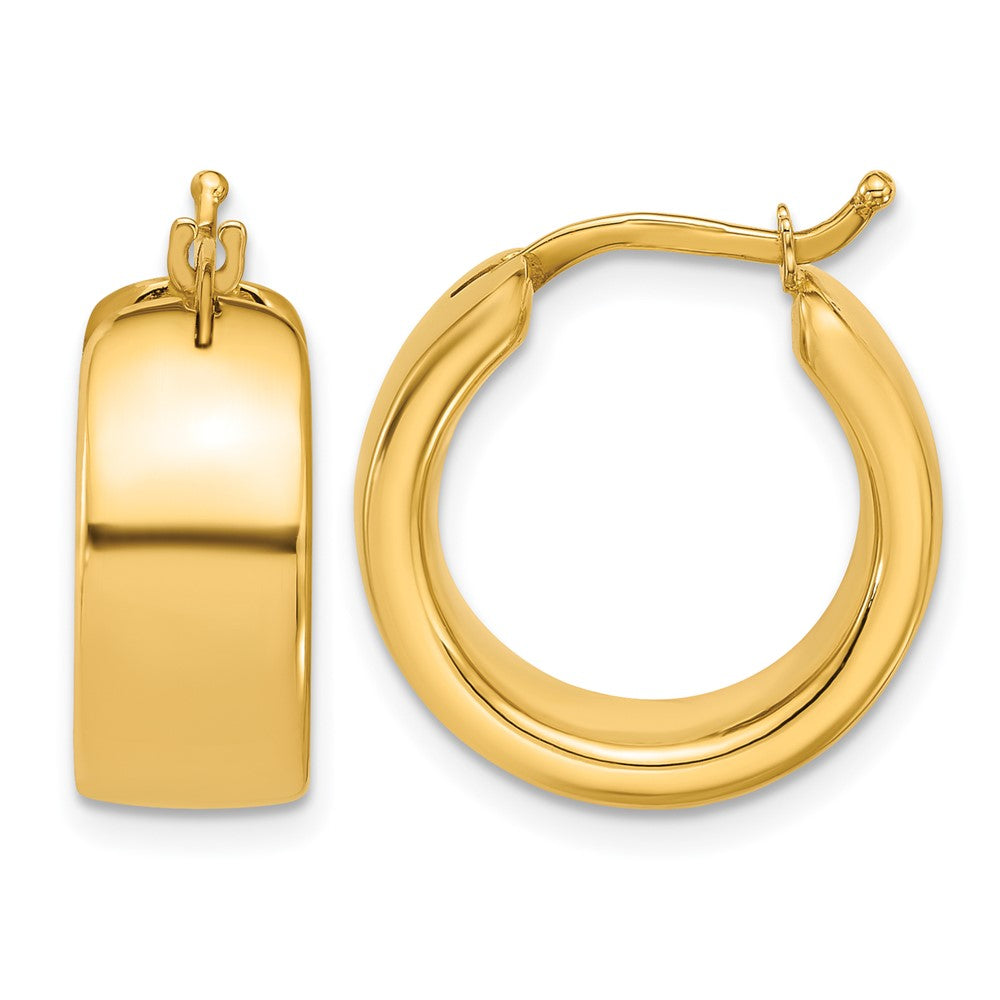 Polished 7.7mm Round Hoop Earrings
