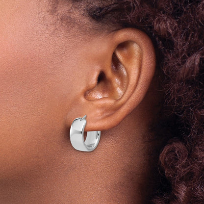 Polished 7.7mm Round Hoop Earrings
