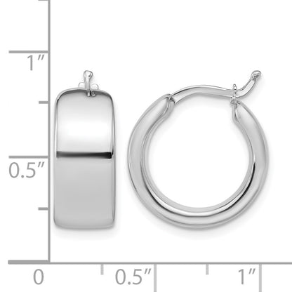 Polished 7.7mm Round Hoop Earrings