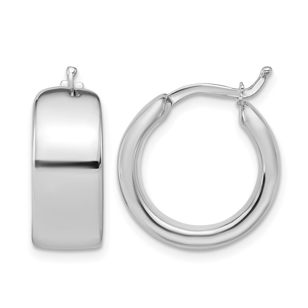 Polished 7.7mm Round Hoop Earrings