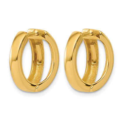 Polished Fancy Tapered Hinged Round Hoop Earrings