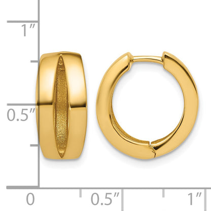 Polished Fancy Tapered Hinged Round Hoop Earrings