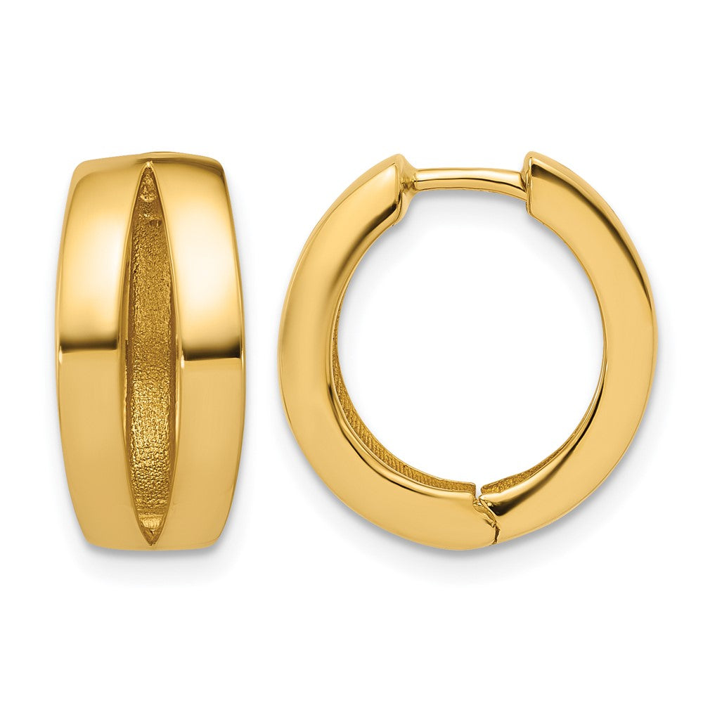 Polished Fancy Tapered Hinged Round Hoop Earrings