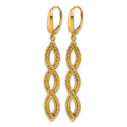 Polished Fancy Woven Dangle Leverback Earrings