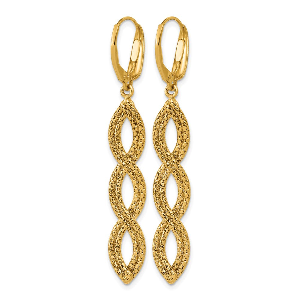 Polished Fancy Woven Dangle Leverback Earrings