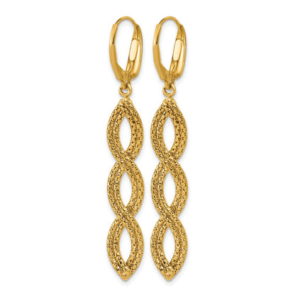 Polished Fancy Woven Dangle Leverback Earrings