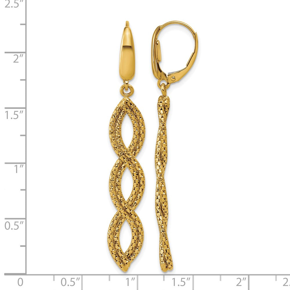 Polished Fancy Woven Dangle Leverback Earrings
