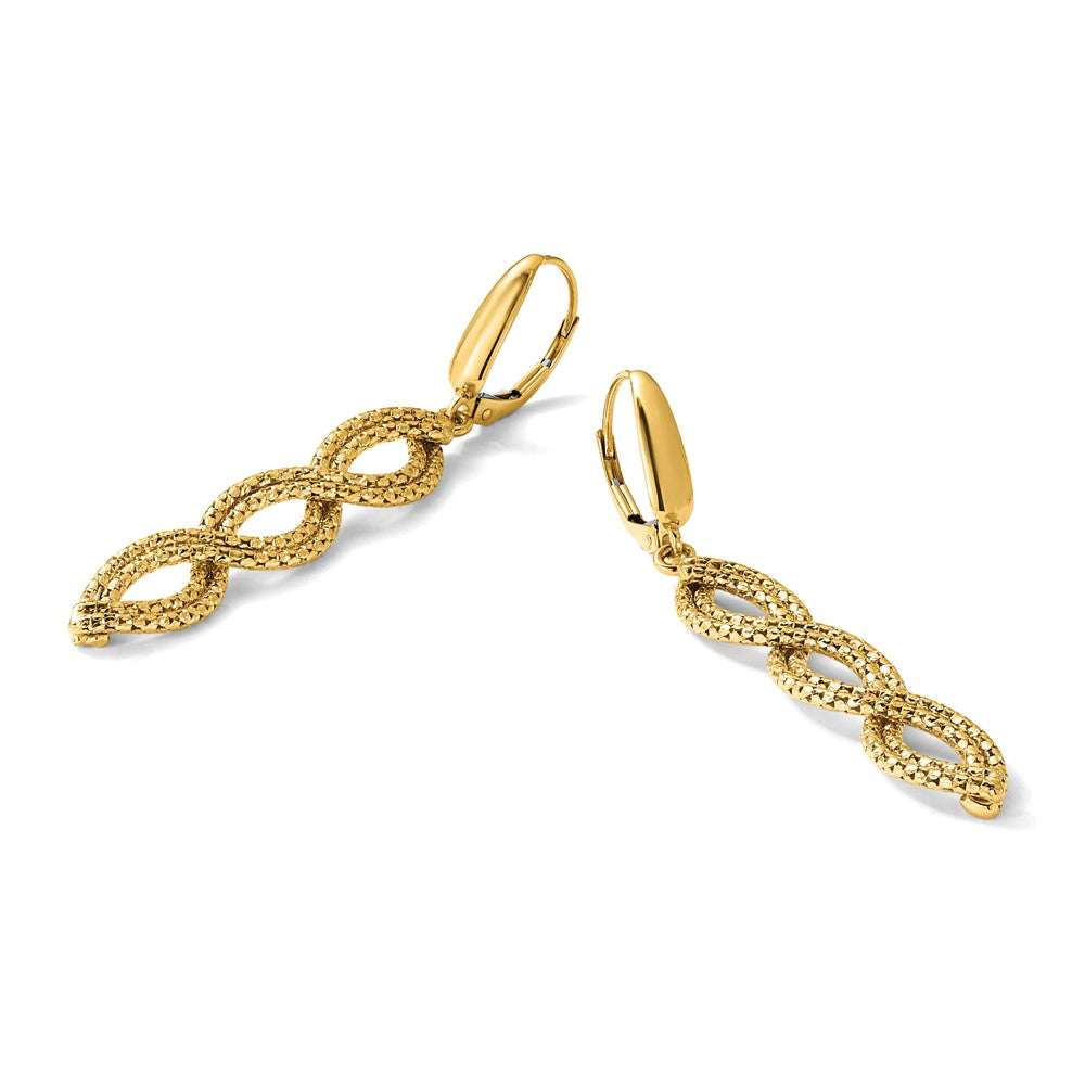 Polished Fancy Woven Dangle Leverback Earrings
