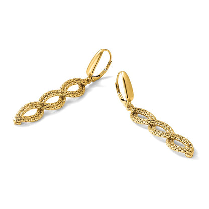Polished Fancy Woven Dangle Leverback Earrings