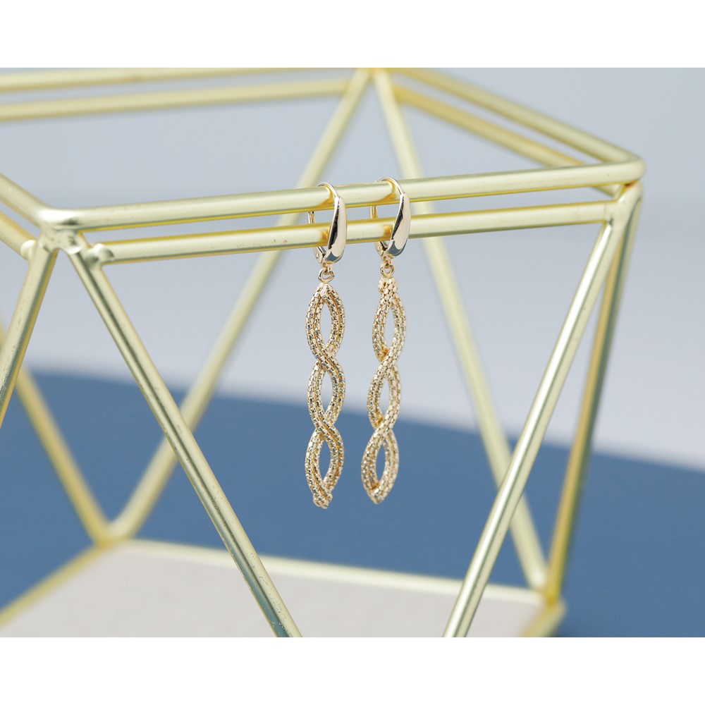 Polished Fancy Woven Dangle Leverback Earrings