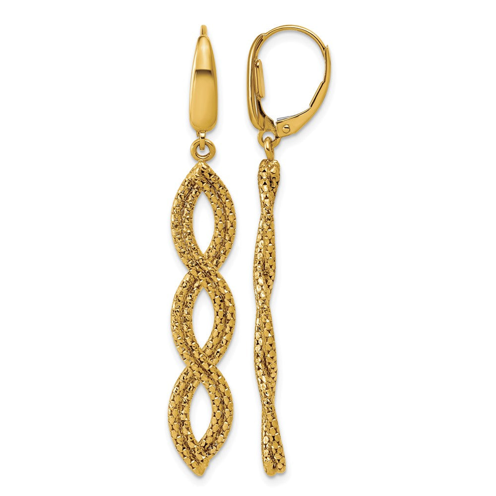 Polished Fancy Woven Dangle Leverback Earrings