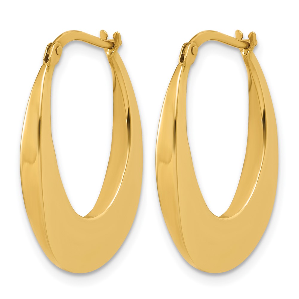 Polished Fancy Oval Hoop Earrings - 3mm