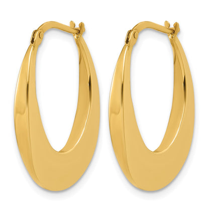 Polished Fancy Oval Hoop Earrings - 3mm