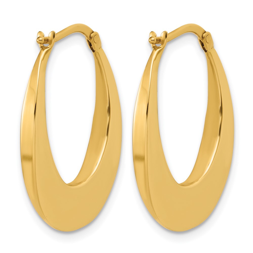 Polished Fancy Oval Hoop Earrings - 3mm