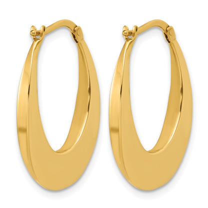Polished Fancy Oval Hoop Earrings - 3mm