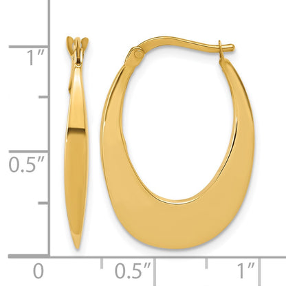 Polished Fancy Oval Hoop Earrings - 3mm