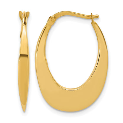 Polished Fancy Oval Hoop Earrings - 3mm
