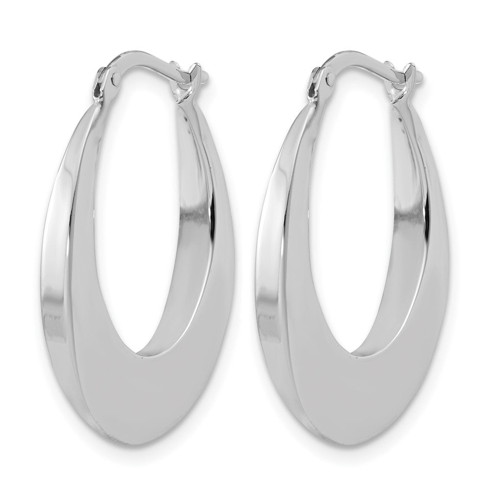 Polished Fancy Oval Hoop Earrings - 3mm