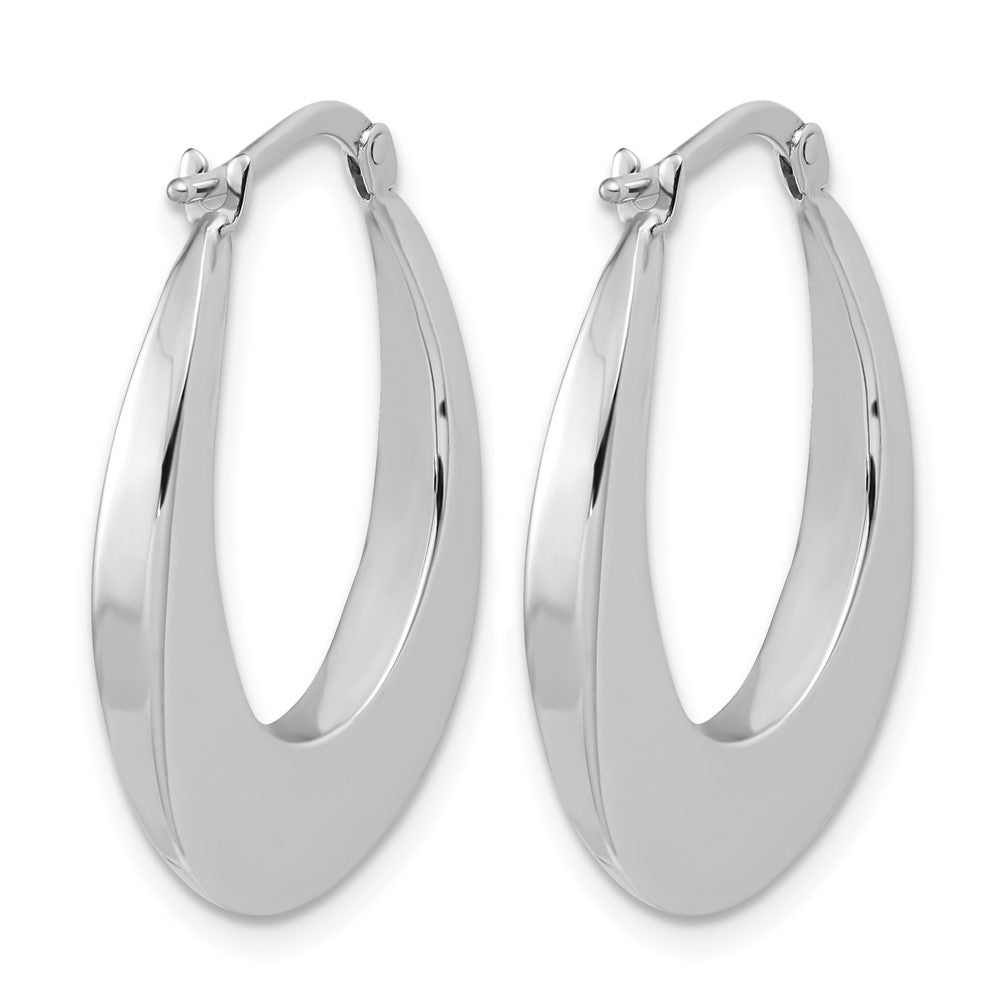 Polished Fancy Oval Hoop Earrings - 3mm