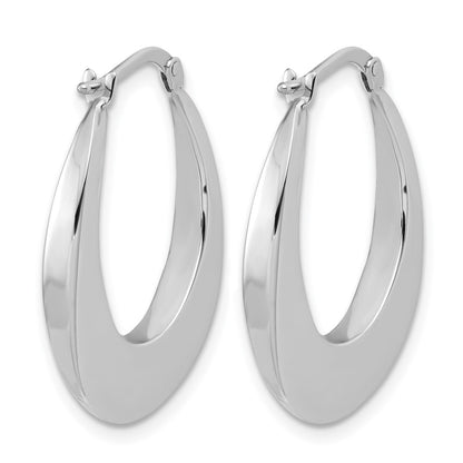 Polished Fancy Oval Hoop Earrings - 3mm