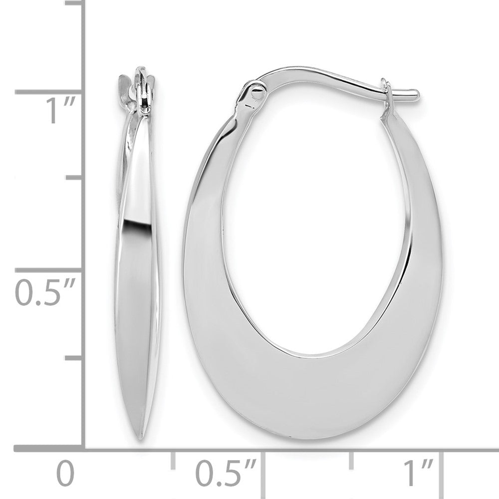 Polished Fancy Oval Hoop Earrings - 3mm