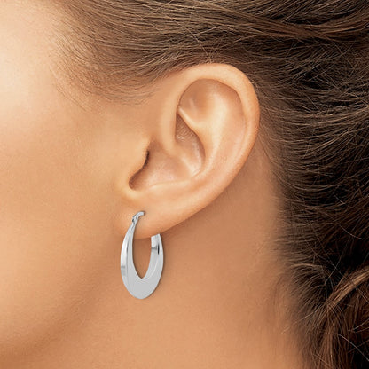 Polished Fancy Oval Hoop Earrings - 3mm