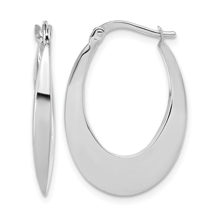 Polished Fancy Oval Hoop Earrings - 3mm
