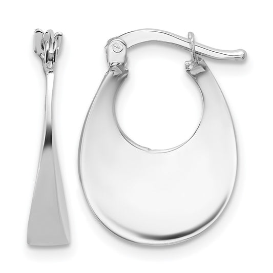 Polished Fancy Oval Hoop Earrings - 3.75mm