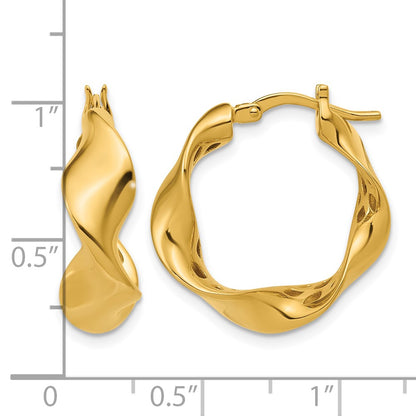 Polished Wavy Hoop Earrings