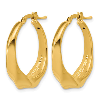 Polished Twisted Hollow Hoop Earrings