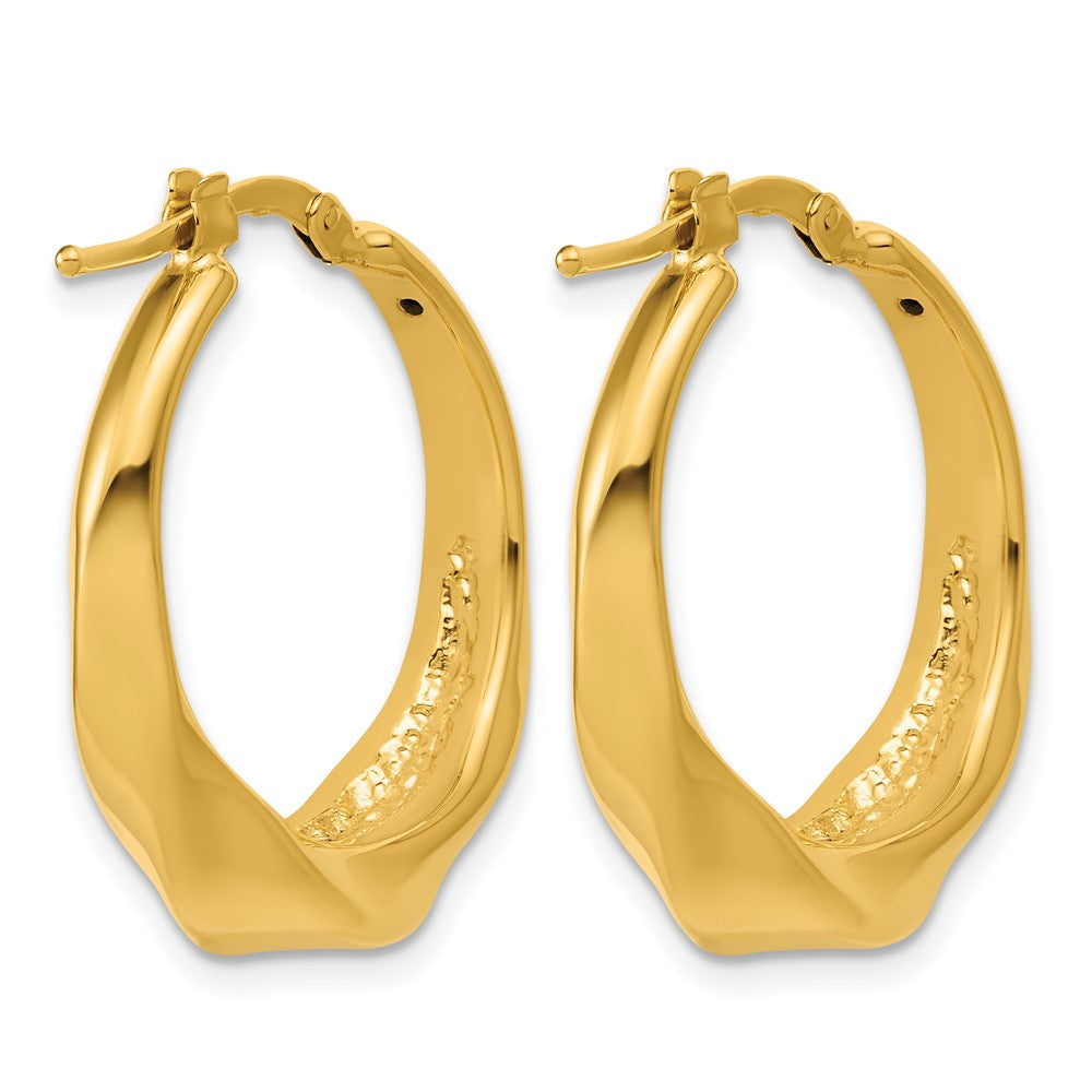 Polished Twisted Hollow Hoop Earrings