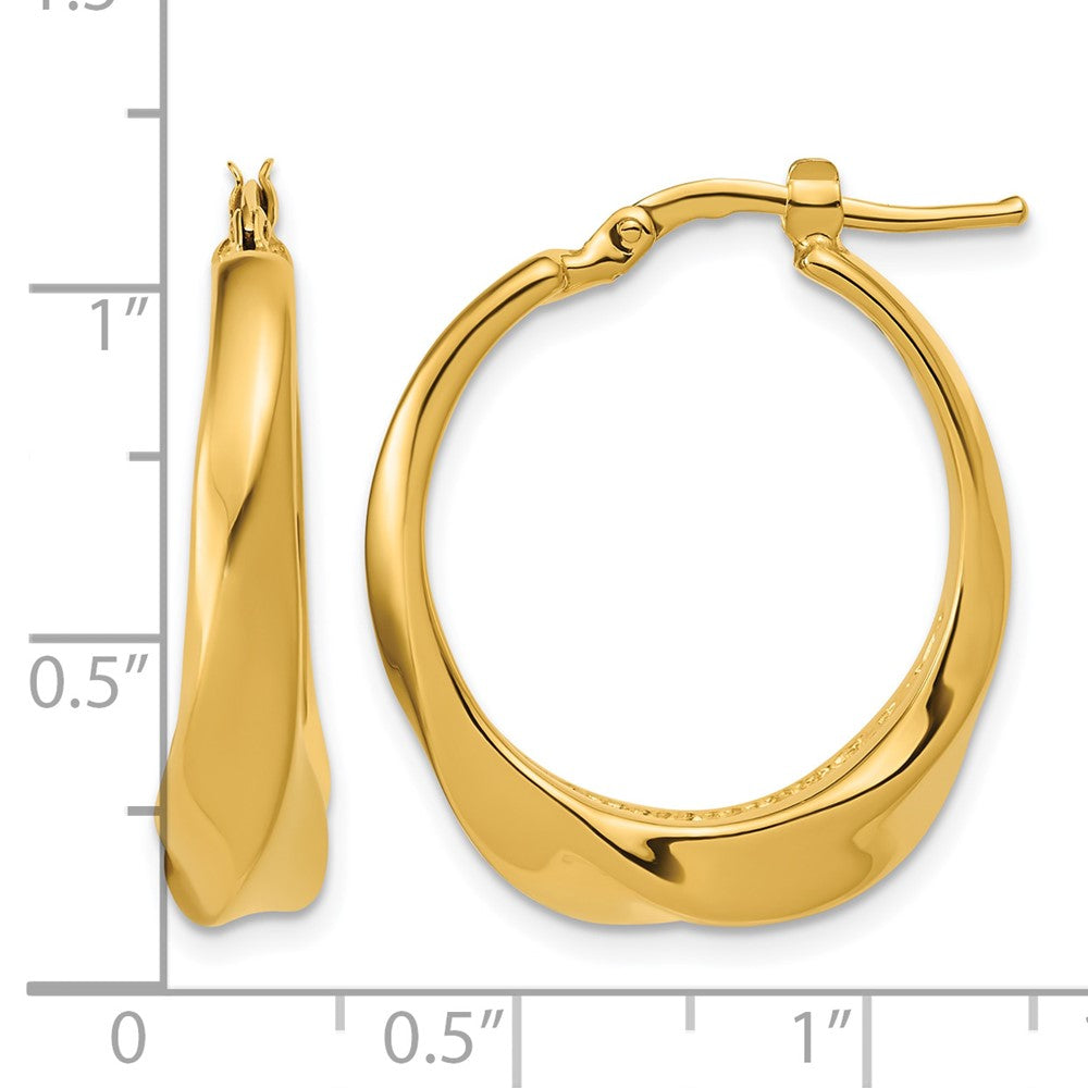 Polished Twisted Hollow Hoop Earrings