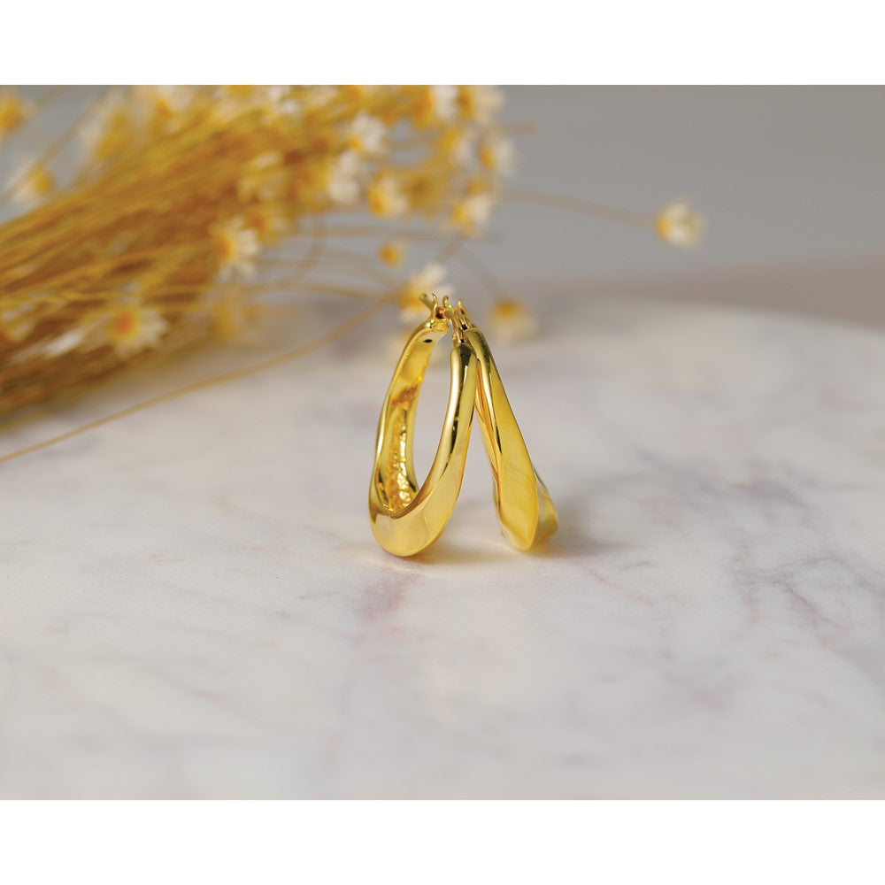 Polished Twisted Hollow Hoop Earrings