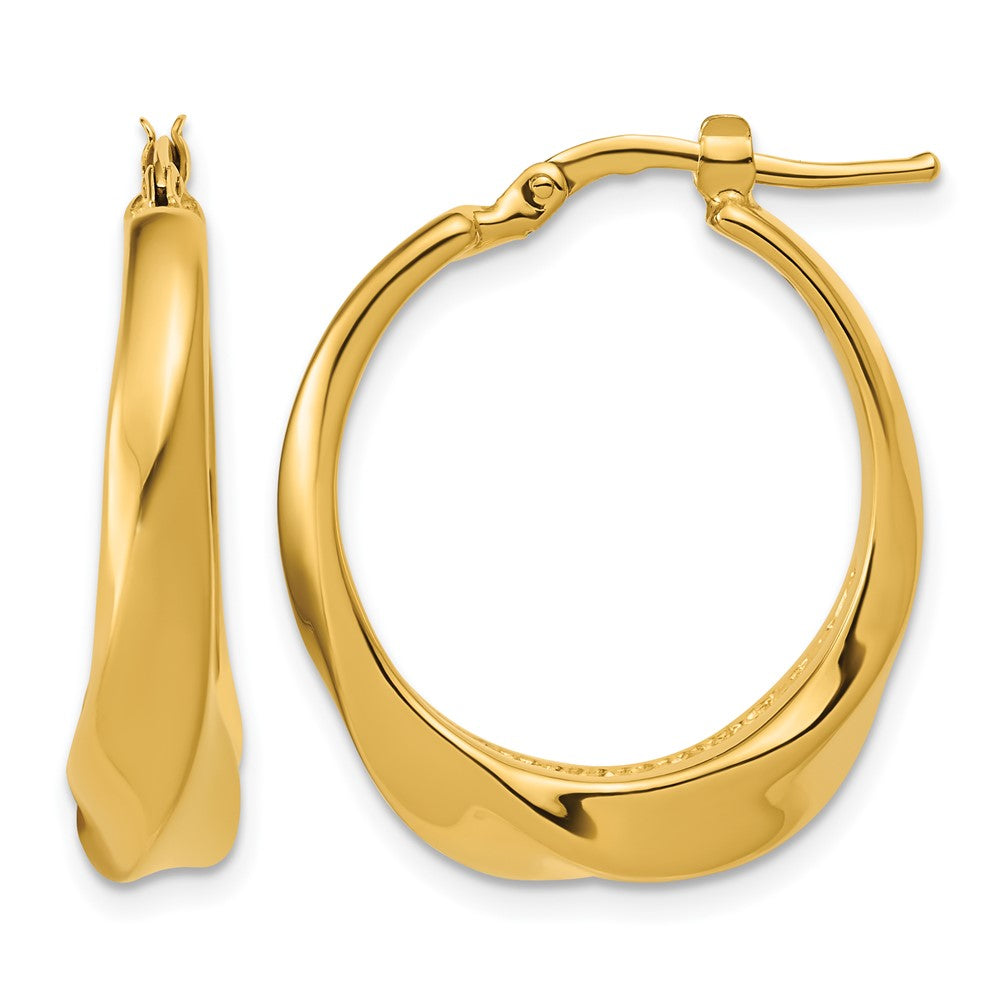 Polished Twisted Hollow Hoop Earrings