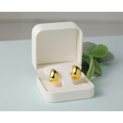 Polished Hollow Puff Hoop Earrings