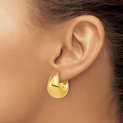 Polished Hollow Puff Hoop Earrings
