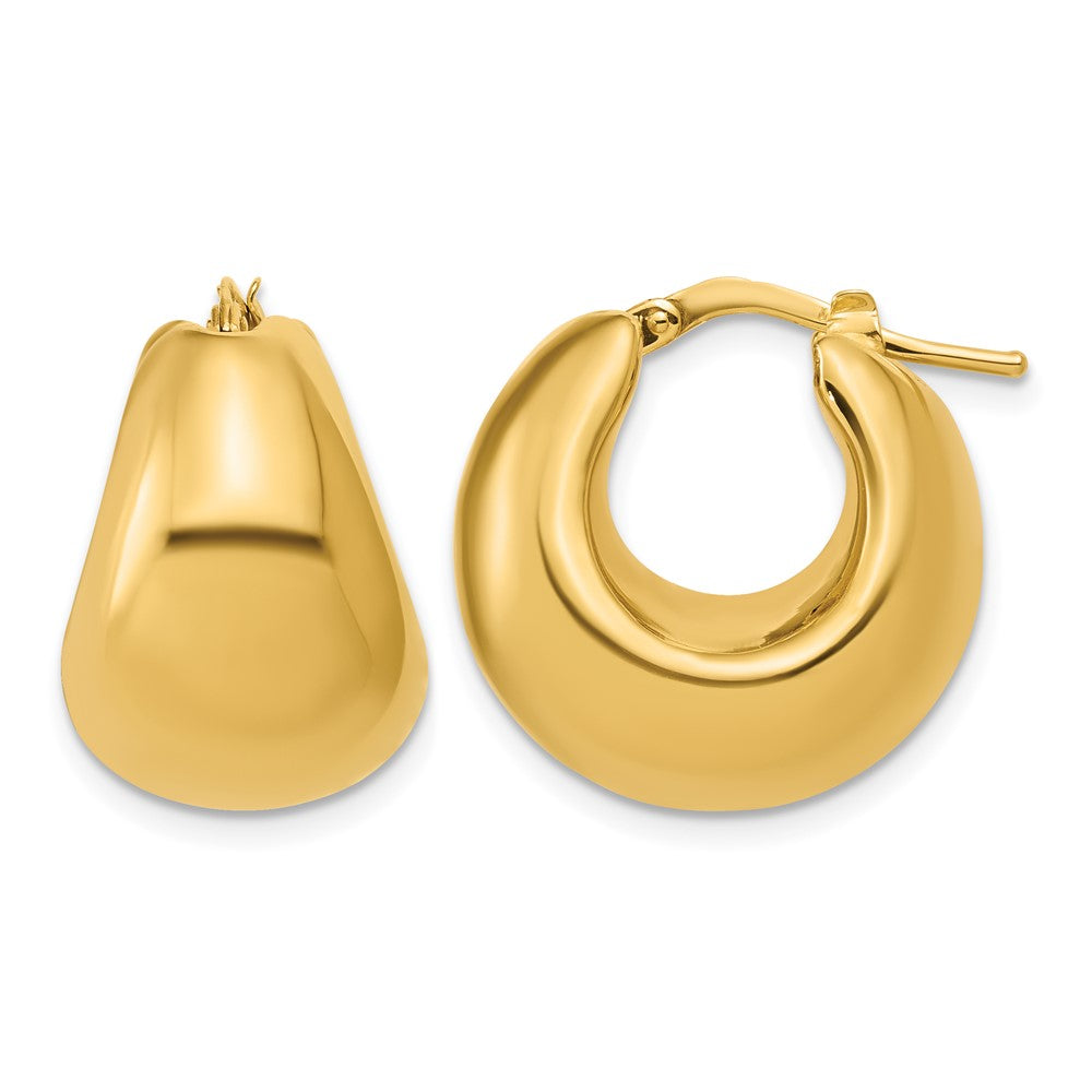 Polished Hollow Puff Hoop Earrings