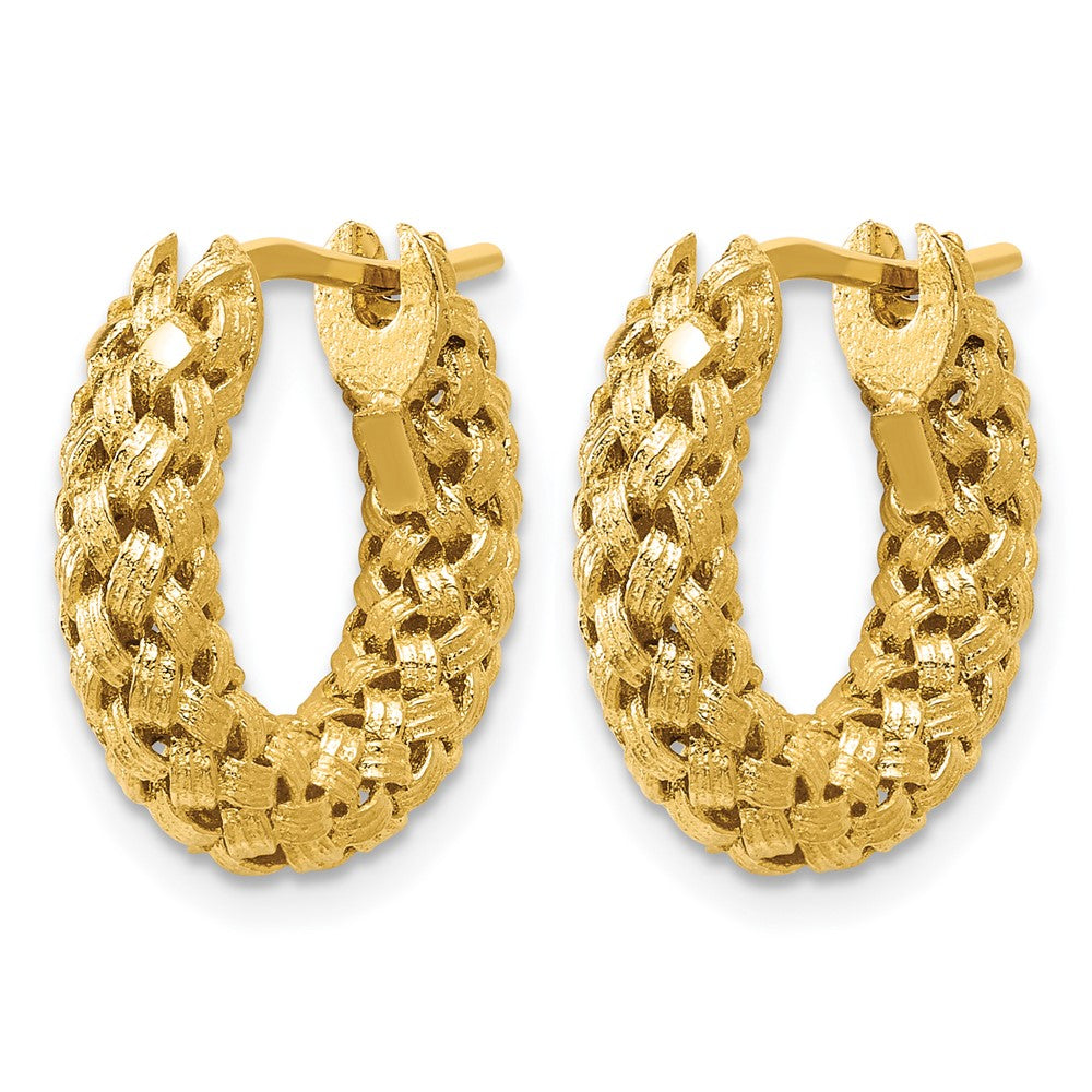 Polished and Textured Woven Hoop Earrings