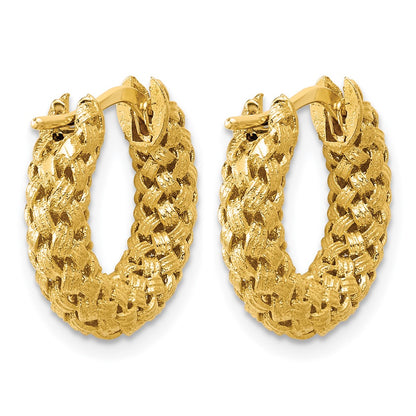 Polished and Textured Woven Hoop Earrings
