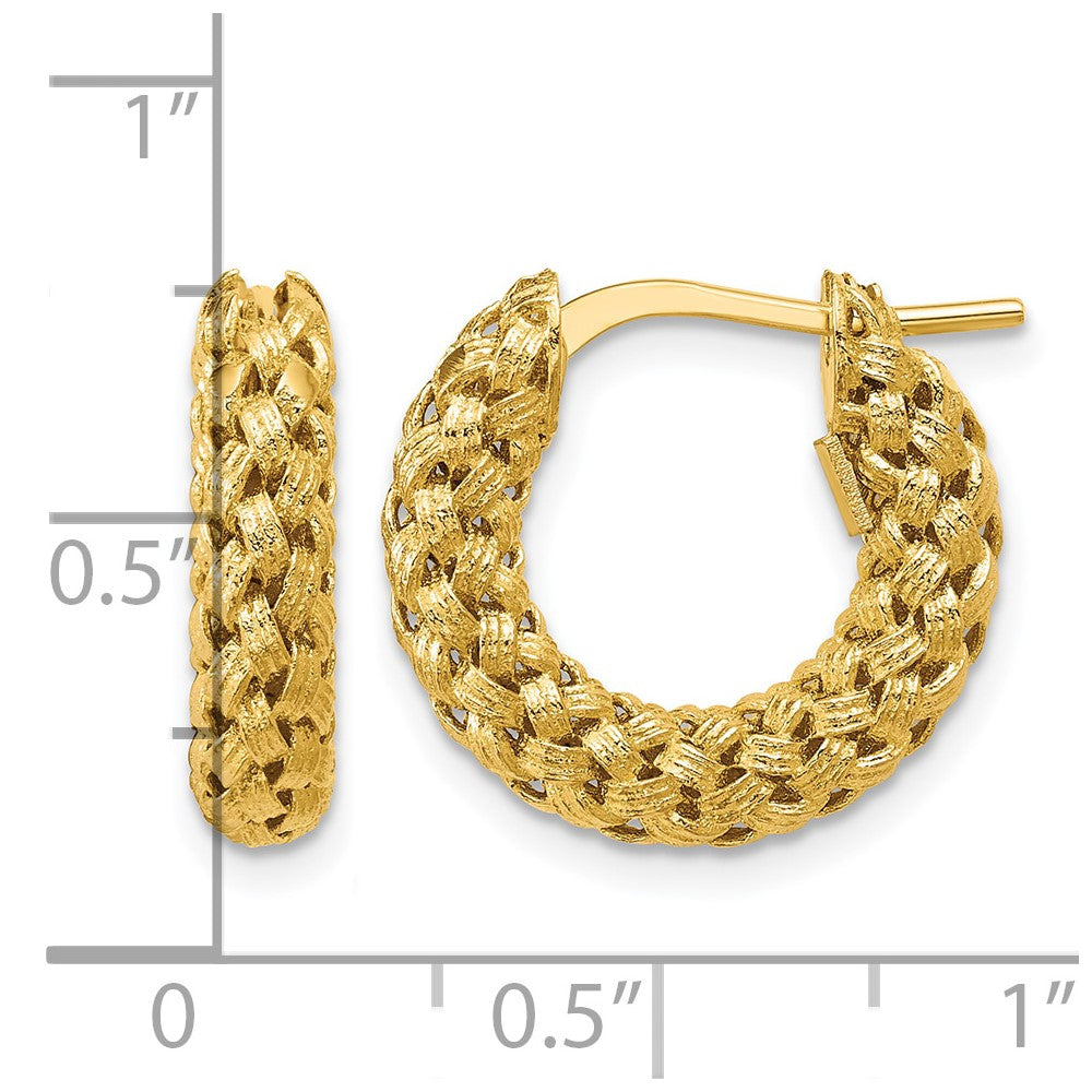 Polished and Textured Woven Hoop Earrings