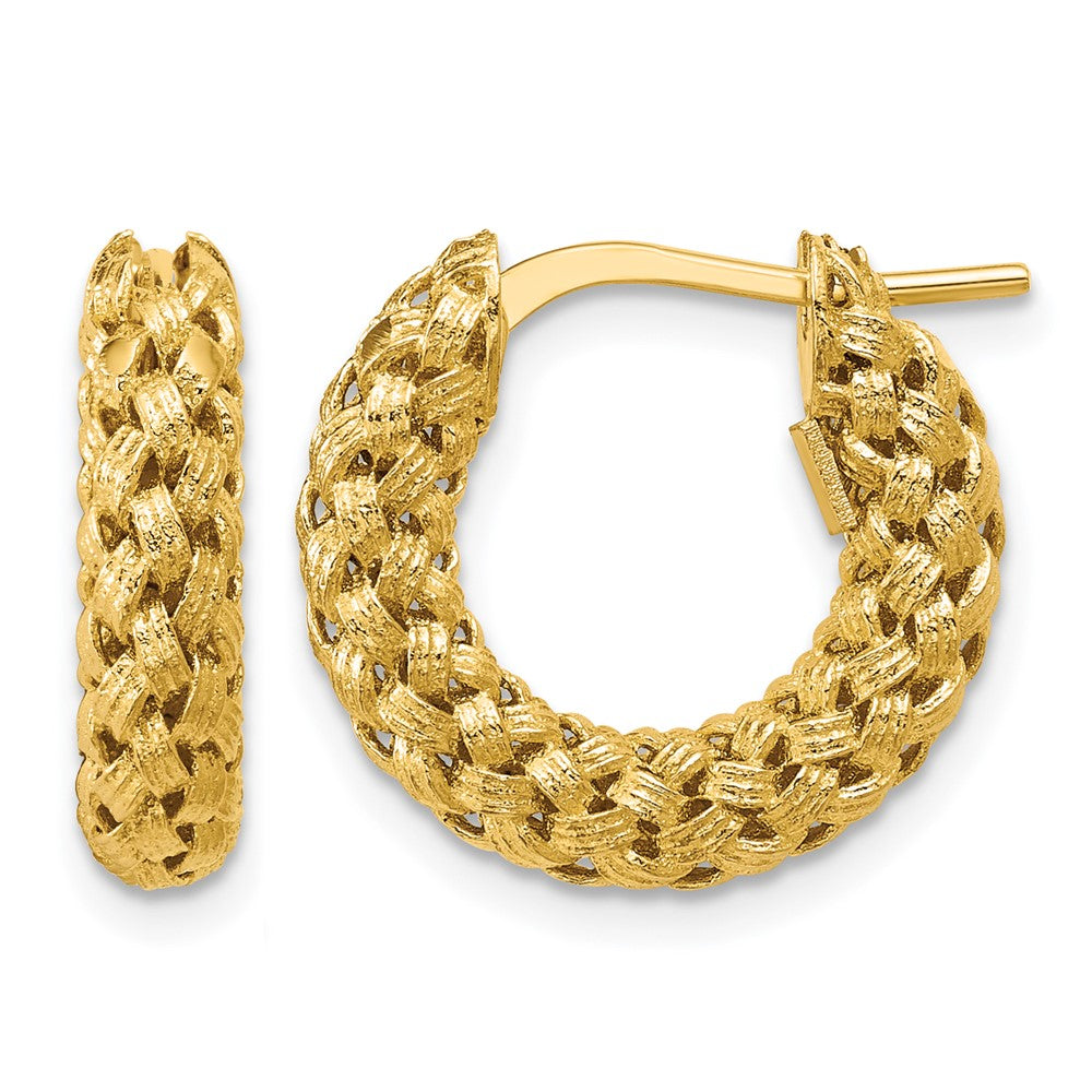 Polished and Textured Woven Hoop Earrings