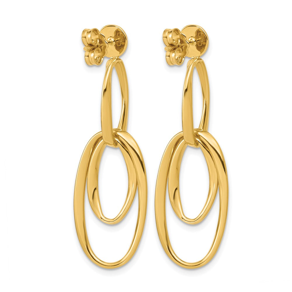 Polished Oval Dangle Post Earrings - 5.23g