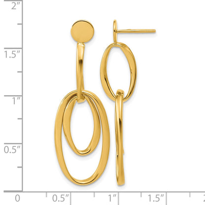Polished Oval Dangle Post Earrings - 5.23g