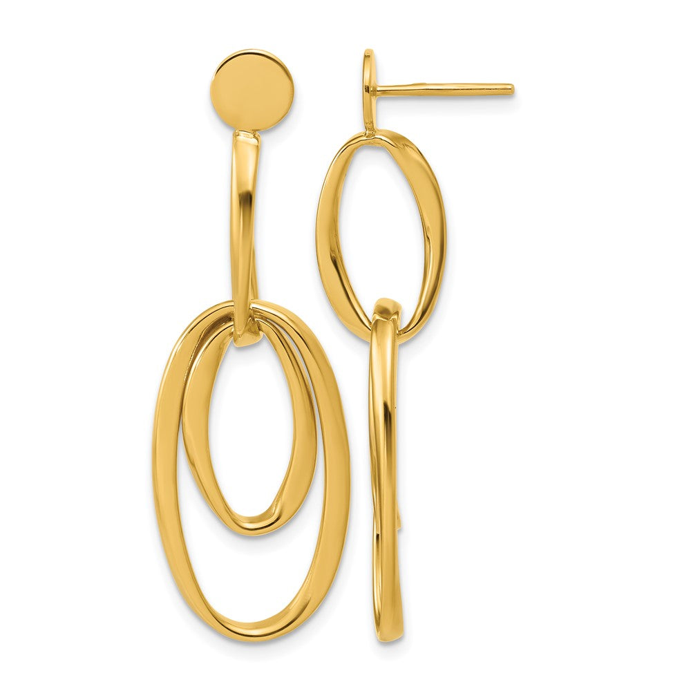 Polished Oval Dangle Post Earrings - 5.23g