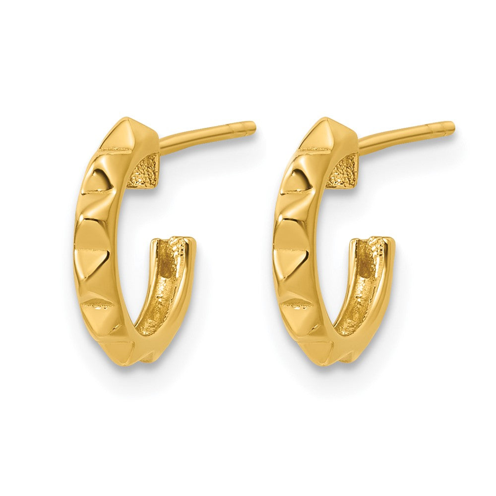 Polished Geometric C-Hoop Post Earrings