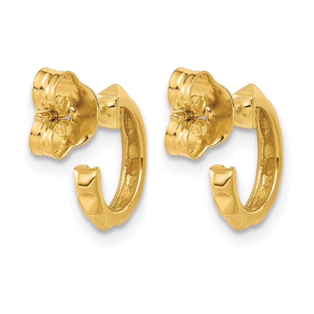 Polished Geometric C-Hoop Post Earrings