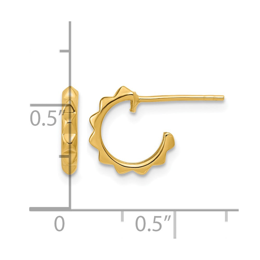 Polished Geometric C-Hoop Post Earrings